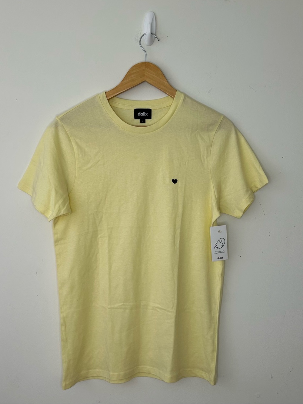 Dalix Womens Lil Heart Jersey  Tee Large Short Sleeves T Shirt Yellow New